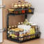 Under Sink Organizer, Metal Pull Out Cabinet Organizer Shelf, Kitchen Bathroom Organizers and Storage with 2 Sliding Drawer for Home, Laundry, RV, Pantry, Spice Black