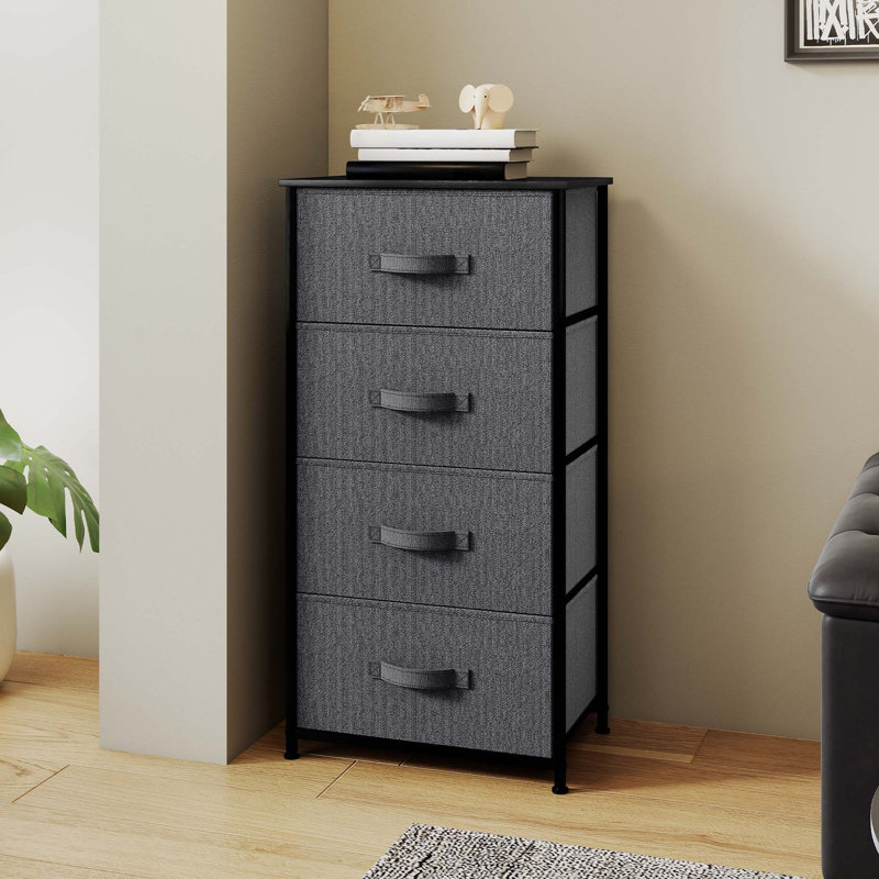 45cm W 4 - Drawer Chest of Drawers, Grey/Black