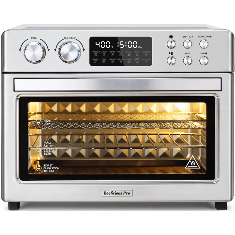 28QT Air Fryer Toaster Oven Combo, 12-in-1 Convection Oven with Rotisserie & Dehydrator, Fits 13" Pizza, 6 Accessories