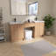 Meuble-lavabo double 72 po avec lavabo en résine Vowar, 4 portes à fermeture douce, 1 tiroir à fermeture douce