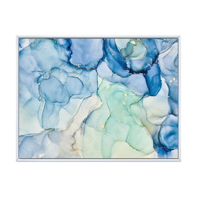 «Blue Luxury Abstract Fluid Art XXV», reproduction sur toile
