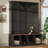 Farmhouse Hall Tree With 4 Hidden Hanging Hooks-1798607126