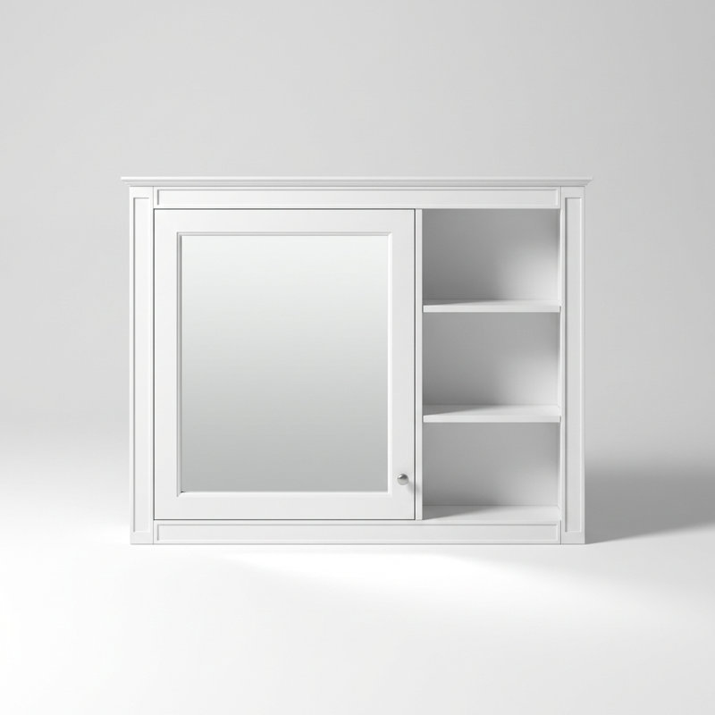 Armoire de rangement murale à miroir pour salle de bain avec tablette réglable et charnières à fermeture douce
