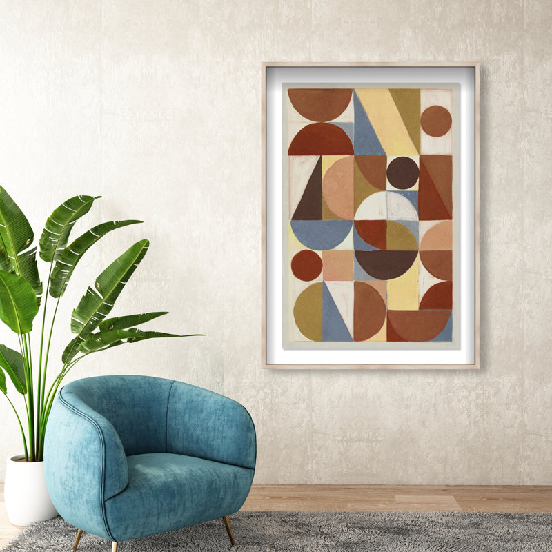 Tiles II Print by Oliver Gal, 37.5"H x 55.5"W, Natural Oak Shadowbox