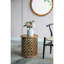 D5.9X7.9 "Vase rond blanc / or