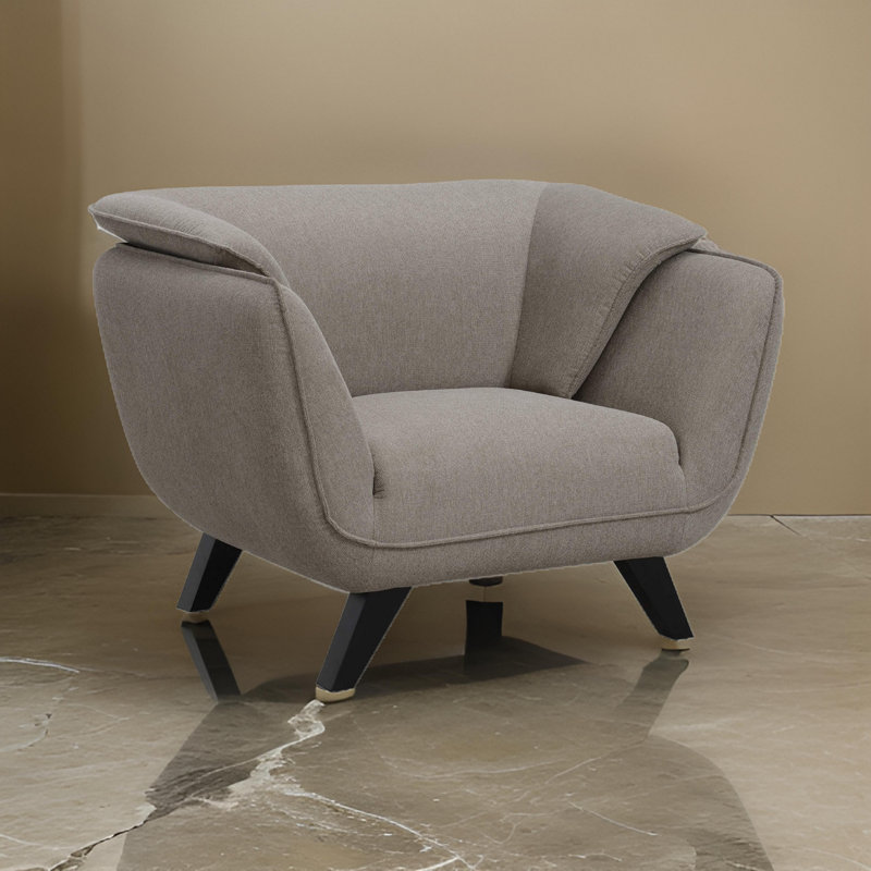 Chaise rembourrée Keley en gris et noir