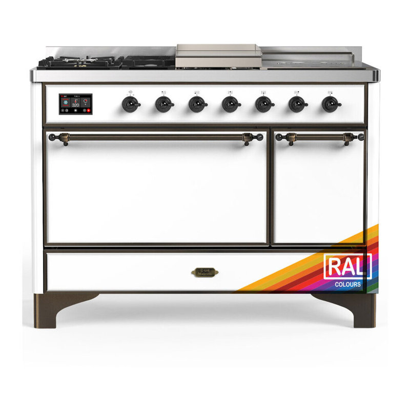 Majestic III Series 48 Inch Dual Fuel Range with 5 Sealed Burners, Griddle, Frenchtop in RAL (Natural Gas, Chrome Trim)