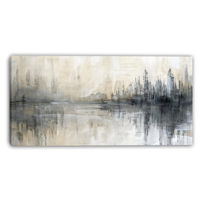 Modern Skyline Abstract Wrapped Canvas Wall Art
