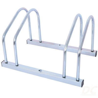 2 Bikes Floor Bike Stand, Bike Parking Rack Garage Bike Storage Stand Indoor/Outdoor 22-28" Wheel Stand, Max. Tire Width 2.15",Black Painted