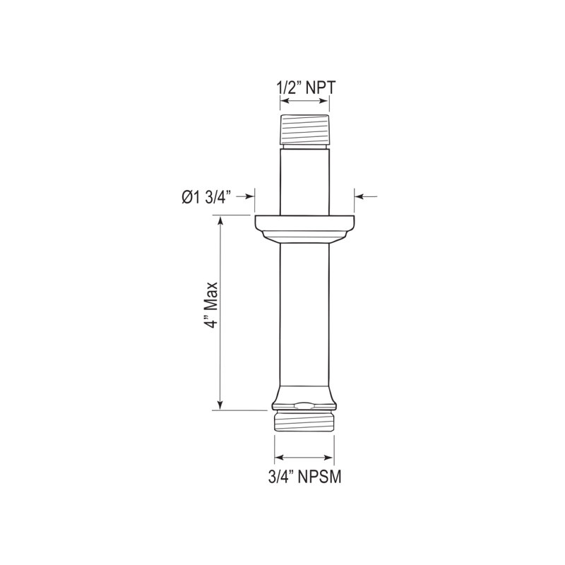4" Ceiling Mount Shower Arm, Polished Chrome