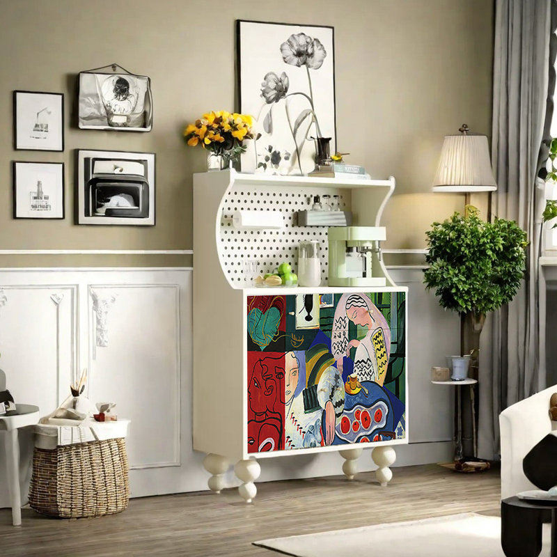 Armoire décorative polyvalente, Ivoire blanc