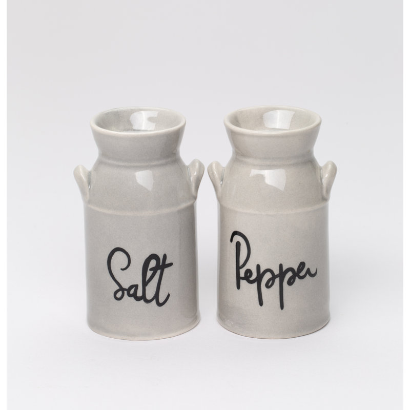 Vintage White Ceramic Milk Jug Salt and Pepper Shaker Set