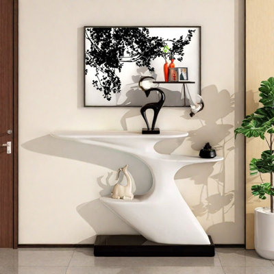 Minimalist Modern Cream Entryway Console