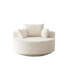 Chaise pivotante en mousse de velours côtelé simple de 55 po de hauteur avec mouvement à 360 degrés, couette moderne moelleuse, installation rapide, tissu en fausse fourrure de lapin et rotation du canapé-lit, installation, oreiller