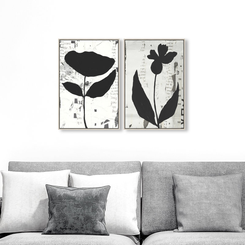 Single Flowers Set Set by Oliver Gal, 92"H x 62"W, Silver Floater Frame