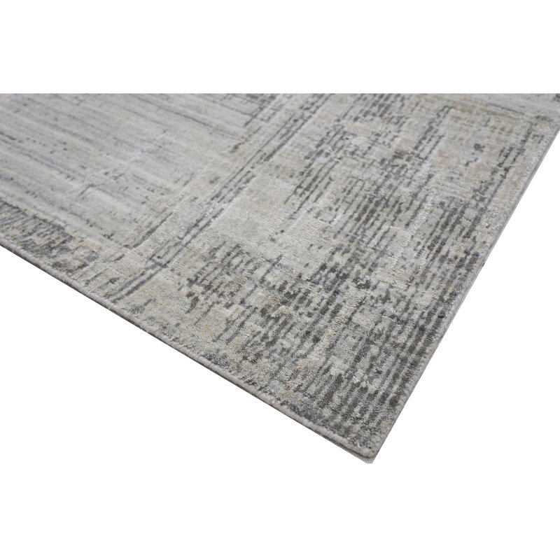 Abstract Area Rug in Silver, Rectangle 12' x 15'
