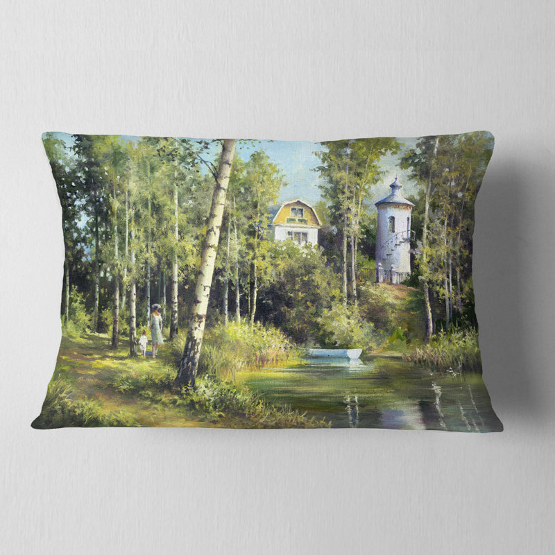 Paysage, oreiller River, Rectangulaire, 12 po x 20 po