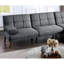 Canapé 2 places de style contemporain en polyfibre gris-bleu avec base rembourrée en mousse et confortable-1906612847