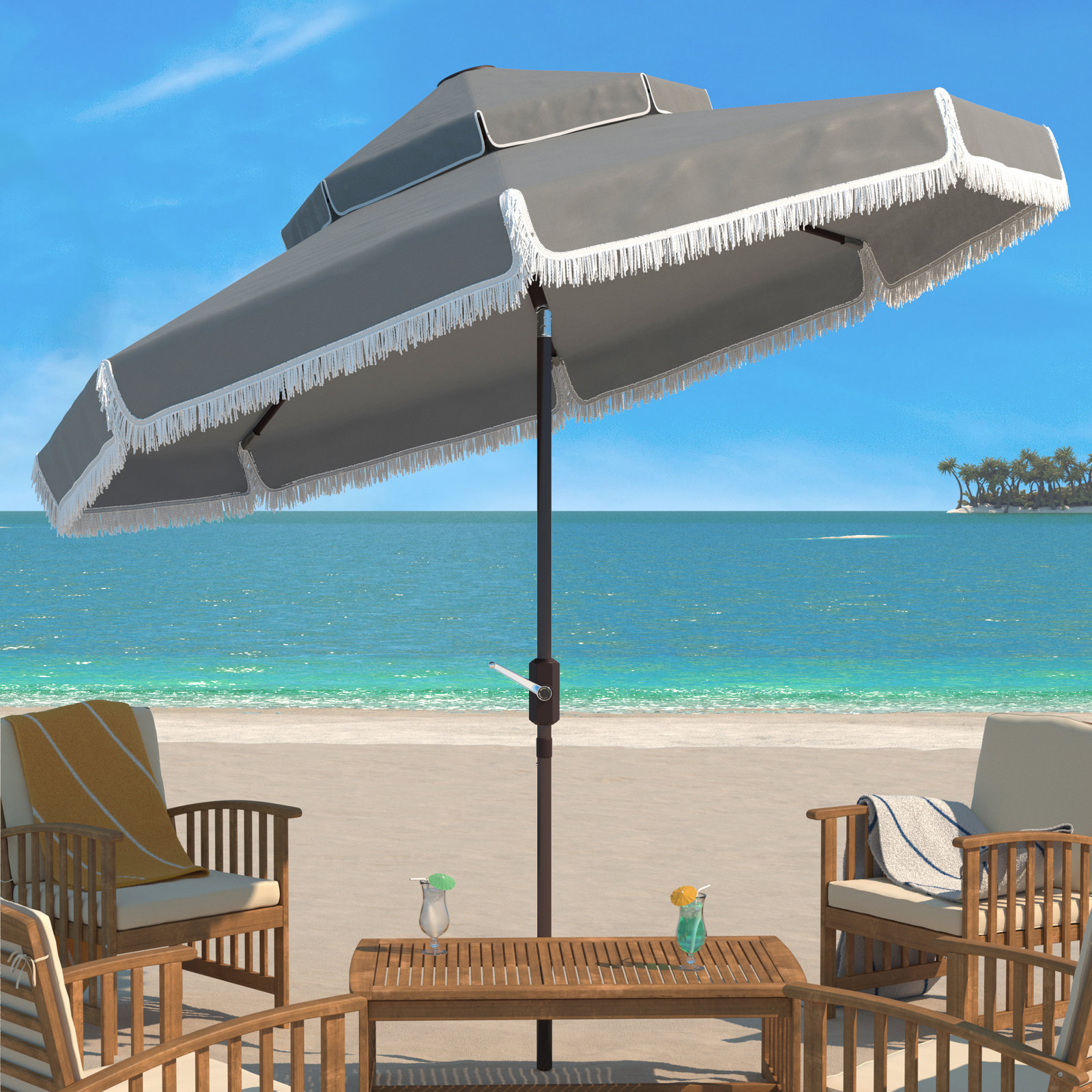 Tyler 101.18'' Outdoor Umbrella, Gray