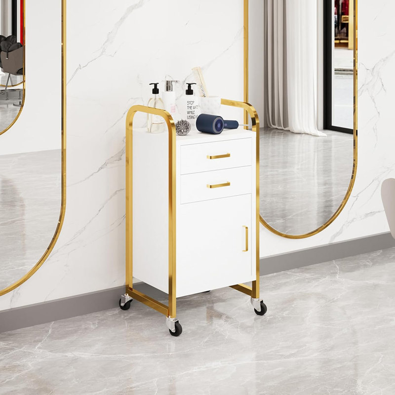 Armoire de rangement pour coiffeur Thame, Blanc