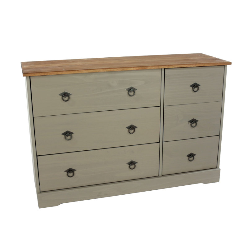 Solid Wood 6 - Drawer Rectangle Accent Chest