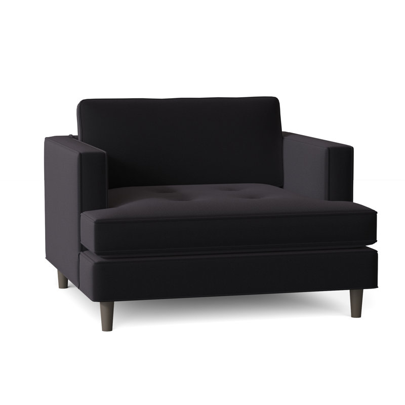 Upholstered Armchair, Bella Ink Performance Velvet