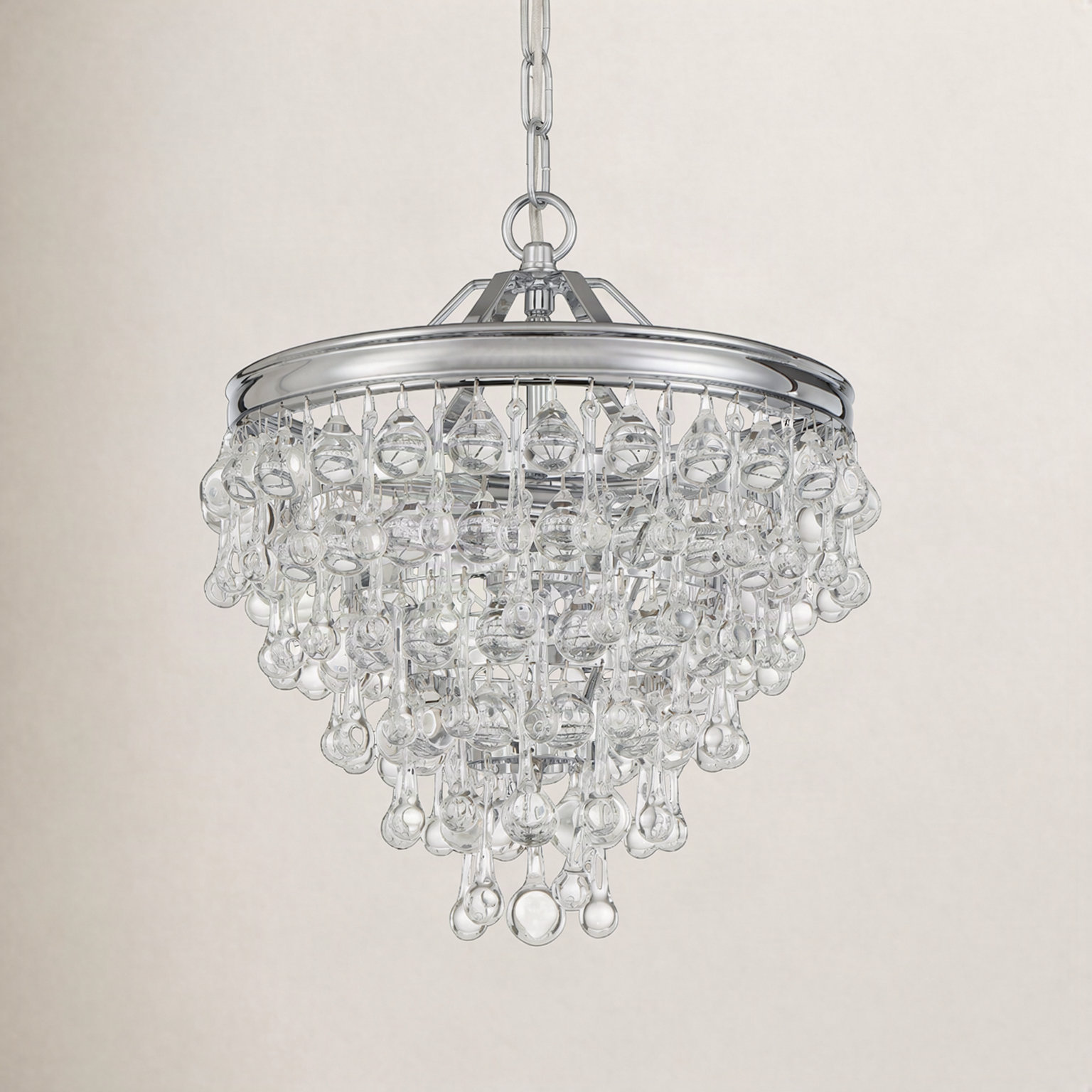 Omalley Dimmable Stainless Steel 3-Light Pendant, Chrome