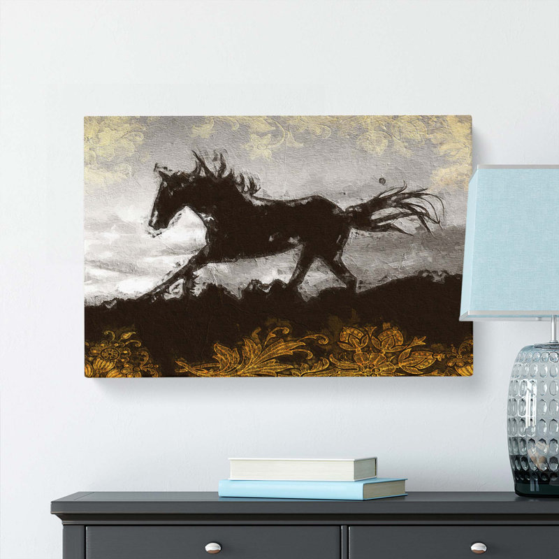 Galloping Horse In Abstract - Wrapped Canvas, 35cm H x 50cm W x 3cm D