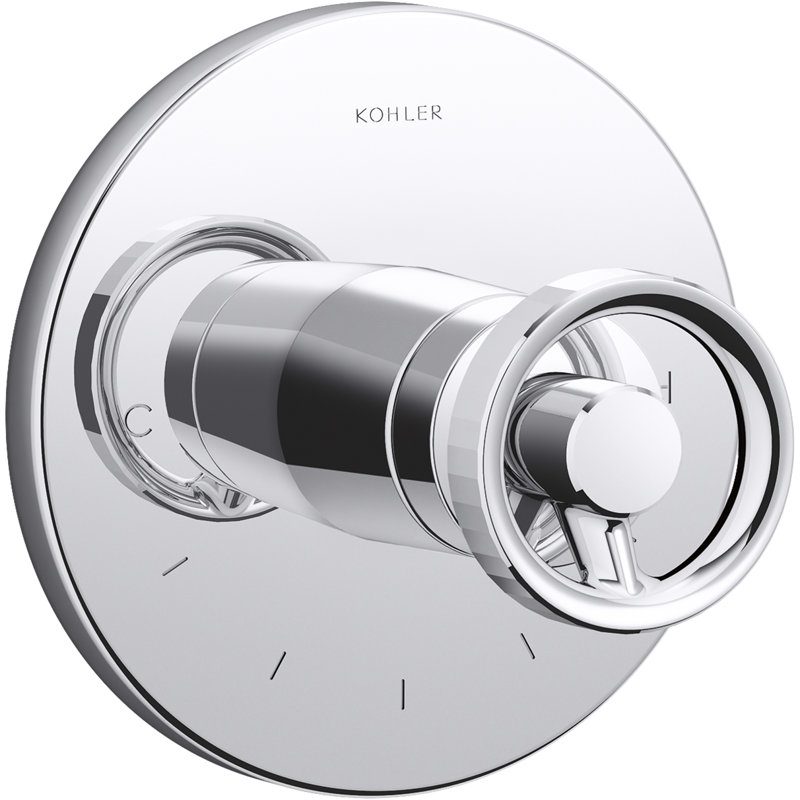 Components™ Thermostatic Valve Trim with Industrial Handle, Polished Chrome