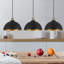 Ensemble de 3 luminaires suspendus dôme blanc et doré 11,8 pouces pour îlot de cuisine -745682899-741243435-741238542