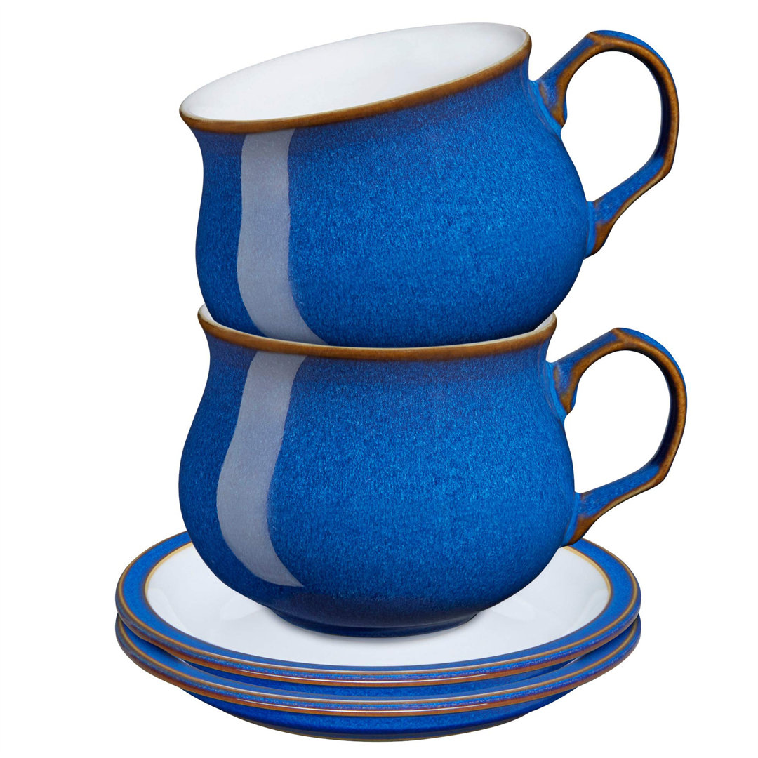 Clidy Imperial Blue 4 Stück Tee-/Kaffeetasse und Untertasse Set