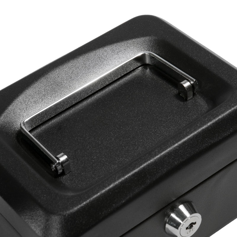 6" CASH BOX W KEY LOCK BLK