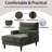 34" Chenille-Upholstered Indoor Casual Sofa Lounger-112632367