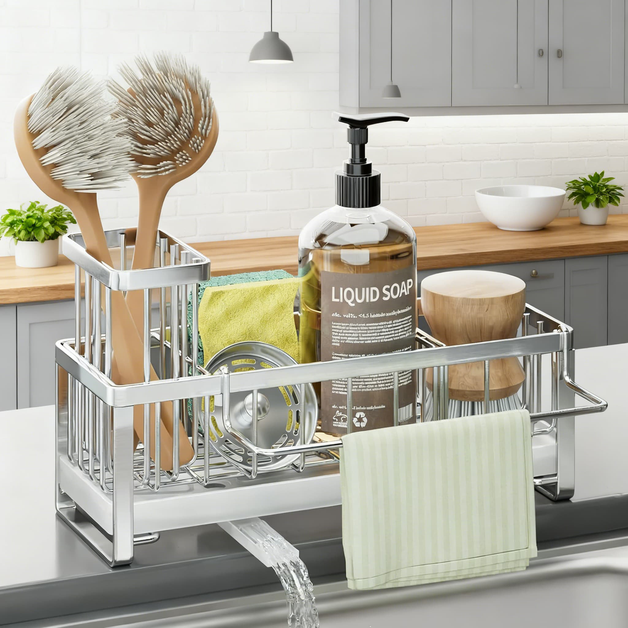 WKING Stainless Steel Kitchen Sink Organizer With 360° Rotating ...