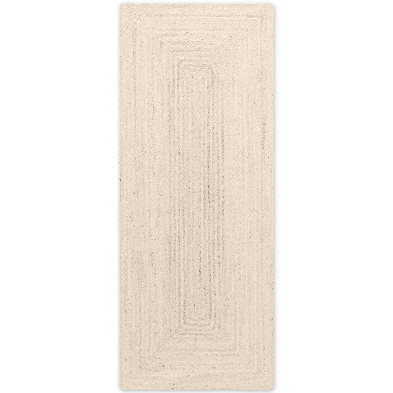 Hanse Home Juno - Jute Rug, Natural Rug for Living room, Bedroom, Diningeoom, Runner 80 x 200 cm, White