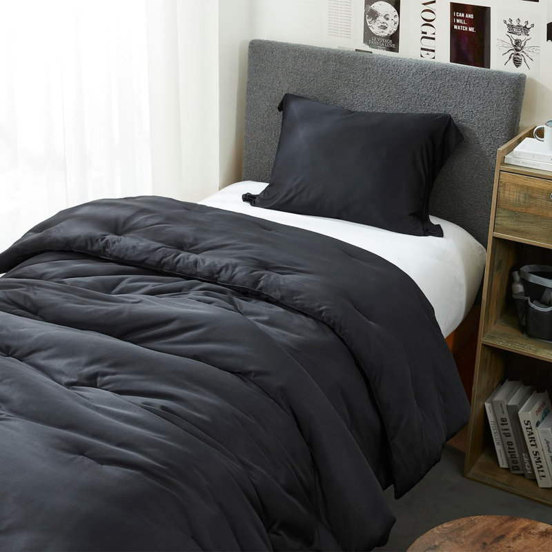 Coma Inducer Cool as the Other Side of the Pillow Oversized Comforter Set, Black, King Comforter + 2 King Shams