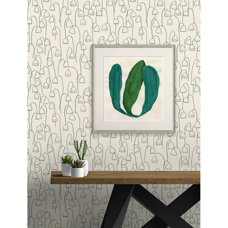Floral Wallpaper by Susan Hable, Black/Cream