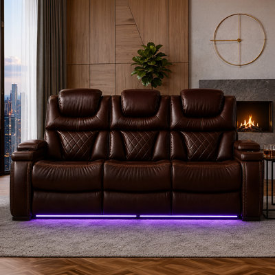 Canapé inclinable en cuir véritable 80 po Akes