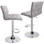 Tabouret de bar carré à dossier réglable, gris