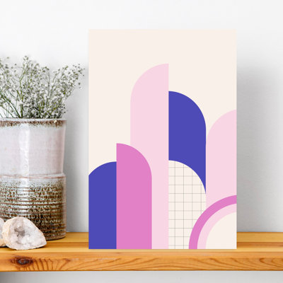 Contemporary Art Abstract Geometric Retro Landscape Nature Wall Art by Artprink - Wrapped Canvas Print