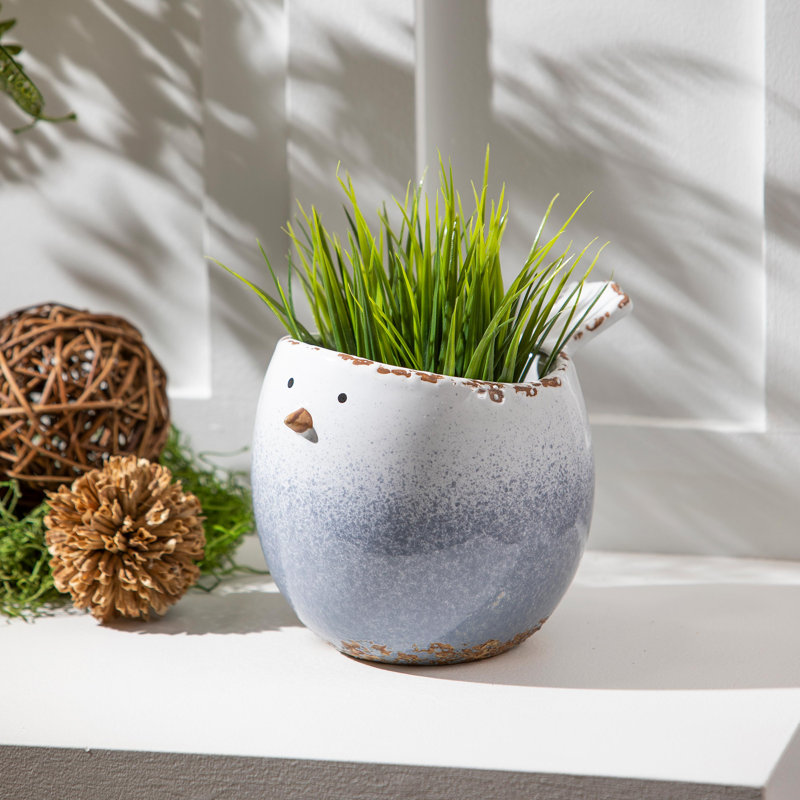 Jardinière en céramique Blue Chubby Bird