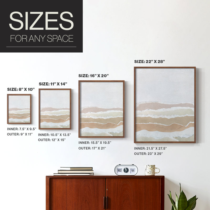 Collaged Reflections I Framed Print - Solid Wood, 11" H x 9" W, Walnut