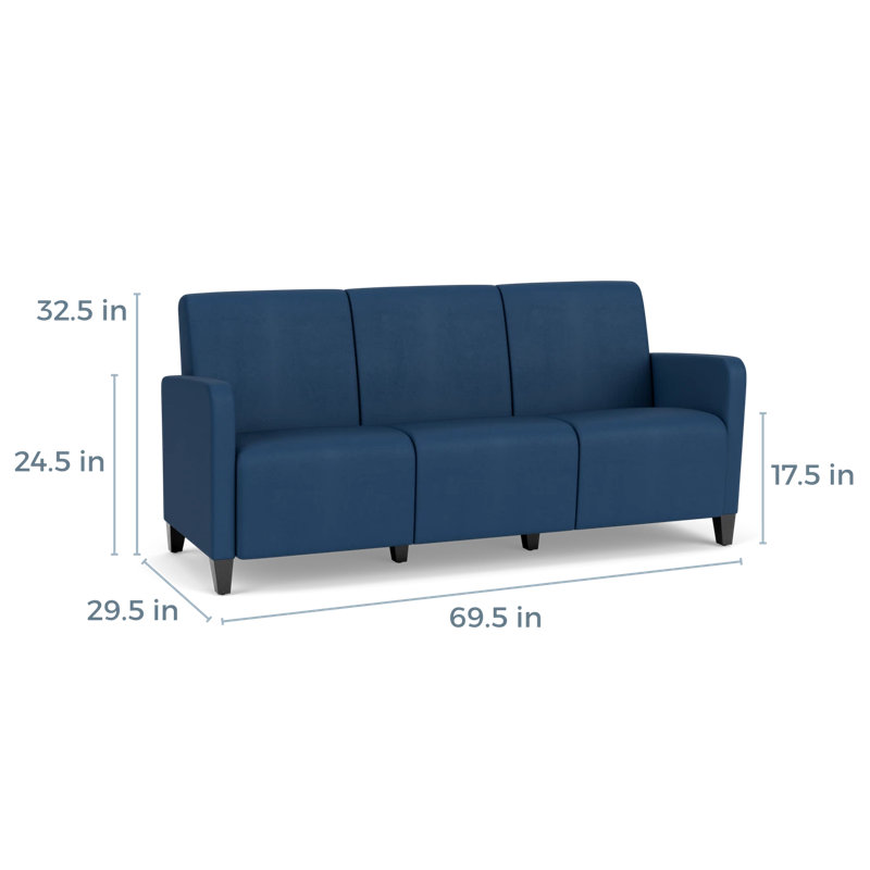 Fauteuil de réception 3 places Ravenna, Patriot Plus Blue Ridge, Bois noir