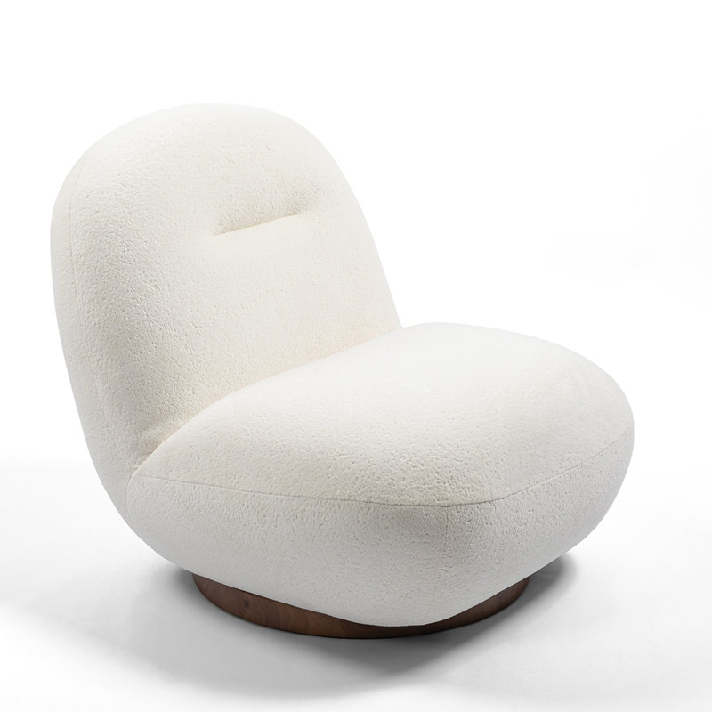 Fauteuil pivotant contemporain de luxe contemporain, H 31,11 po x l 31,11 po x P 35,04 po