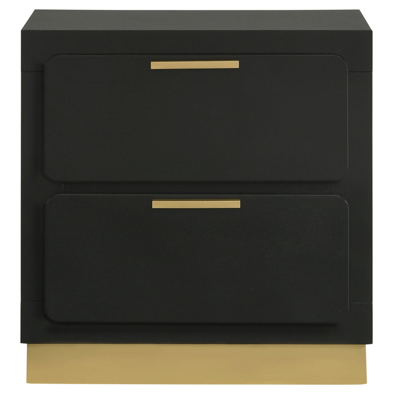 Mathison 2-Drawer Nightstand White, Black