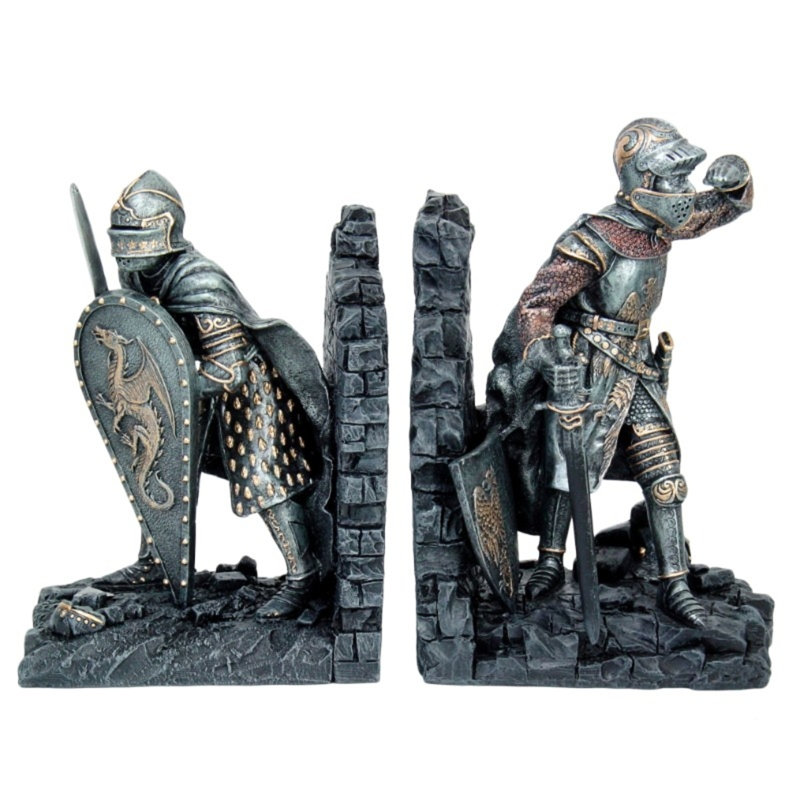 Serre-livres de style chevalier à armure brillante