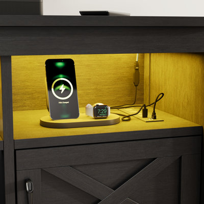Meuble télé pour téléviseur avec lumières Ushna