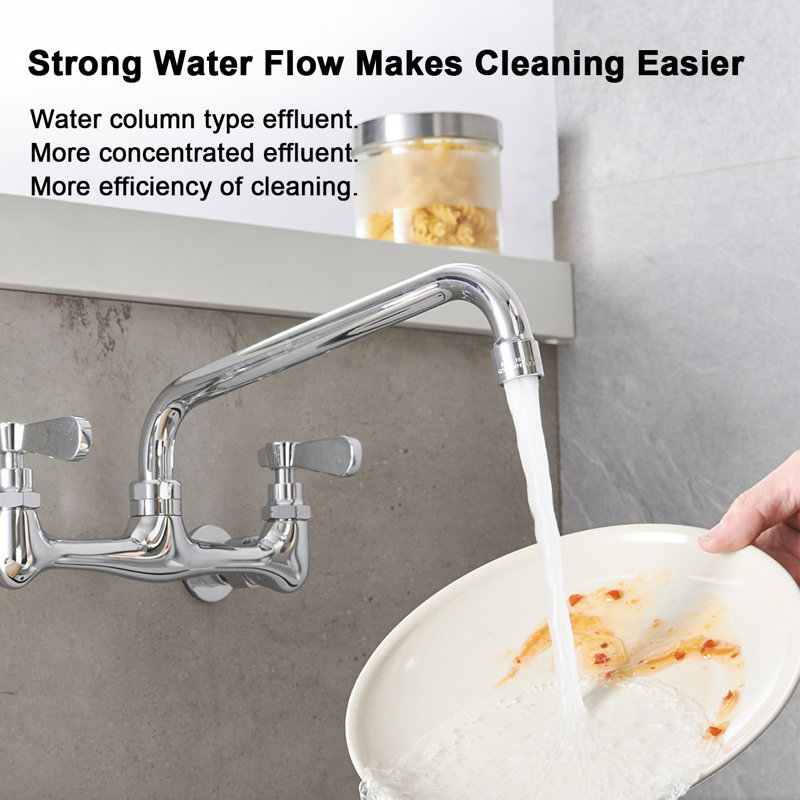 VIBRANTBATH Kitchen Faucet, 8, Polished Chrome-10 Inches