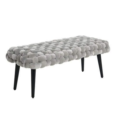 Clemmone Woven Velvet Bench