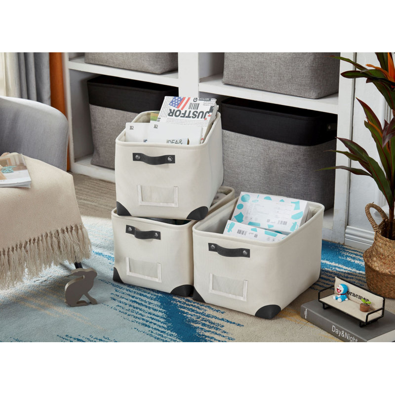 Ensemble de bacs en tissu robuste, H 10 po x l 12,5 po x P 15,8 po, Gris